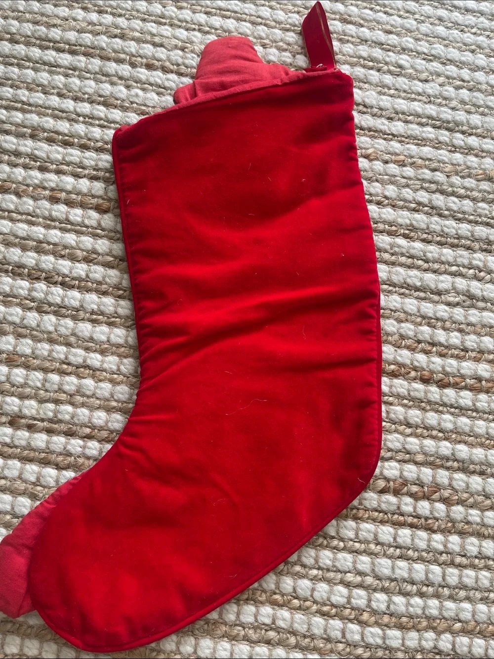 Vintage Needlepoint Stocking Santa Bear & Cat
